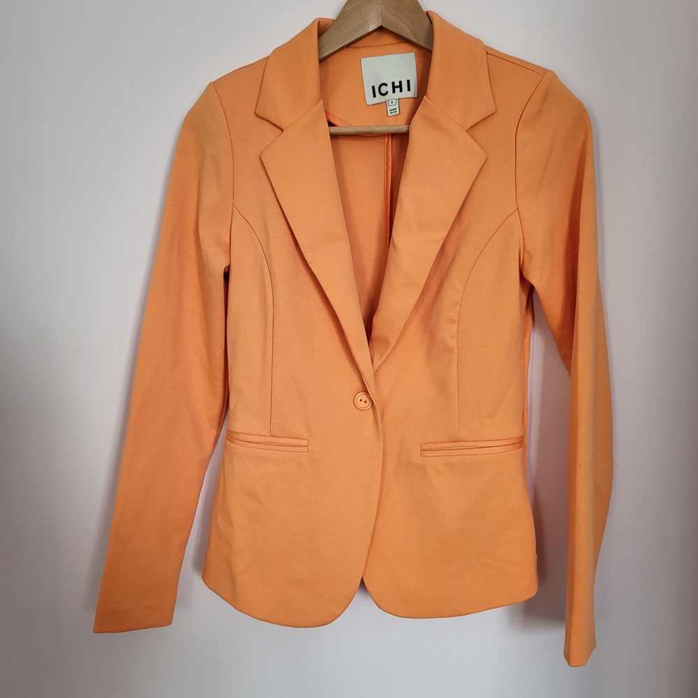 ICHI Women's Bright Orange Kate Blazer sz S